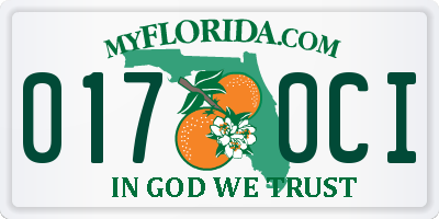 FL license plate 0170CI