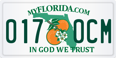 FL license plate 0170CM