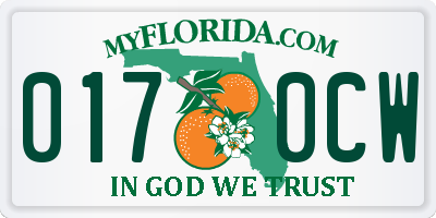 FL license plate 0170CW