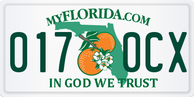 FL license plate 0170CX