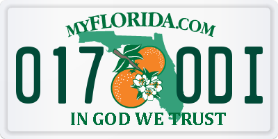 FL license plate 0170DI