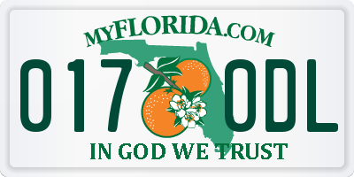 FL license plate 0170DL