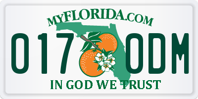 FL license plate 0170DM