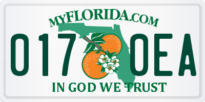 FL license plate 0170EA