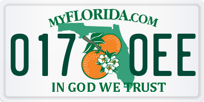 FL license plate 0170EE