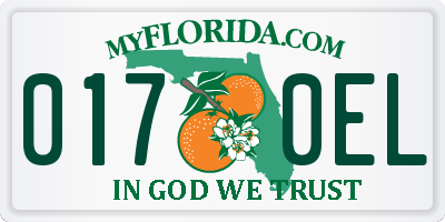 FL license plate 0170EL