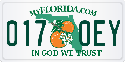 FL license plate 0170EY