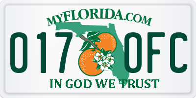 FL license plate 0170FC