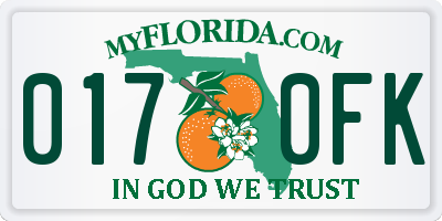 FL license plate 0170FK
