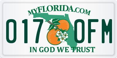 FL license plate 0170FM