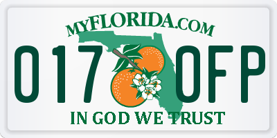 FL license plate 0170FP