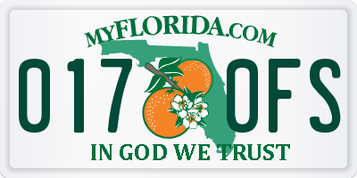 FL license plate 0170FS