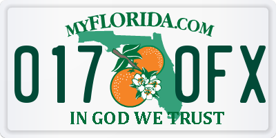 FL license plate 0170FX