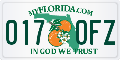 FL license plate 0170FZ