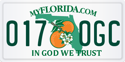 FL license plate 0170GC