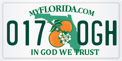 FL license plate 0170GH