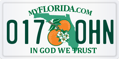 FL license plate 0170HN