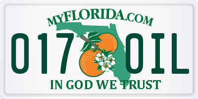 FL license plate 0170IL