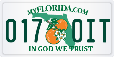 FL license plate 0170IT