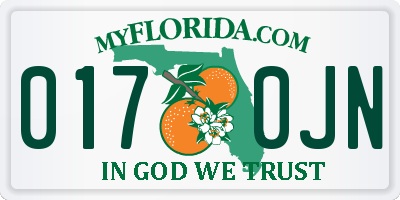 FL license plate 0170JN