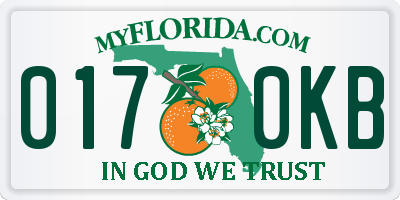 FL license plate 0170KB