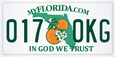 FL license plate 0170KG