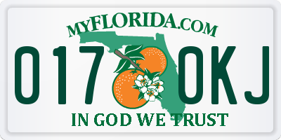 FL license plate 0170KJ