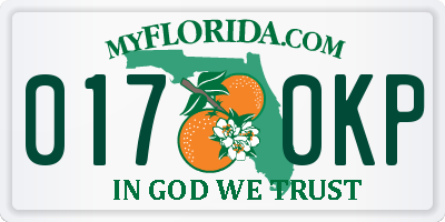 FL license plate 0170KP