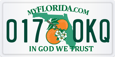 FL license plate 0170KQ