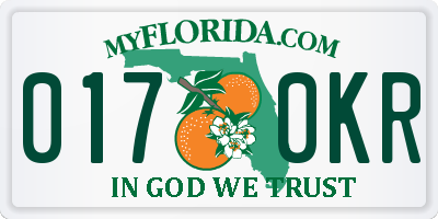 FL license plate 0170KR