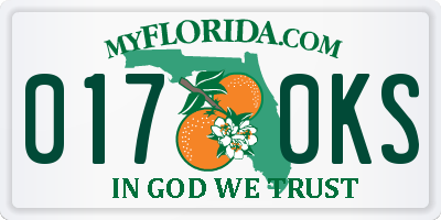 FL license plate 0170KS