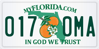 FL license plate 0170MA