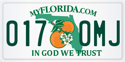 FL license plate 0170MJ