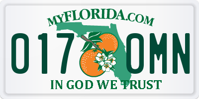 FL license plate 0170MN
