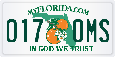 FL license plate 0170MS