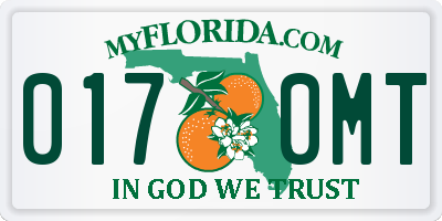 FL license plate 0170MT