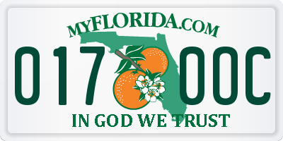 FL license plate 0170OC