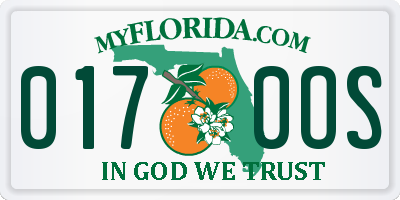 FL license plate 0170OS