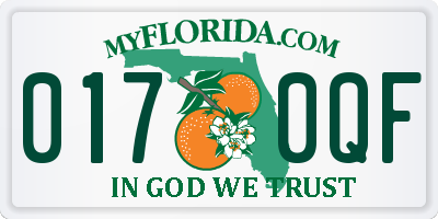 FL license plate 0170QF