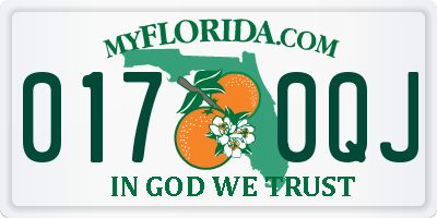 FL license plate 0170QJ