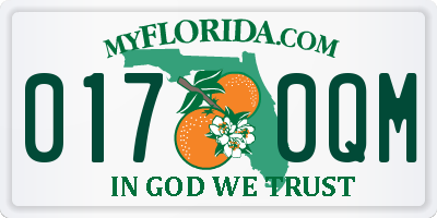 FL license plate 0170QM