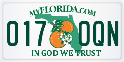 FL license plate 0170QN