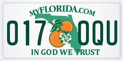 FL license plate 0170QU