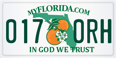 FL license plate 0170RH