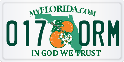 FL license plate 0170RM
