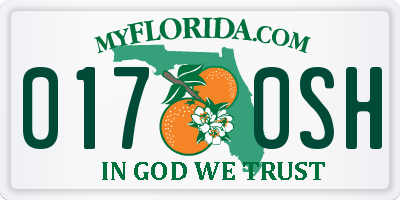 FL license plate 0170SH
