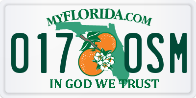 FL license plate 0170SM