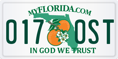 FL license plate 0170ST