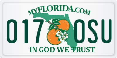 FL license plate 0170SU