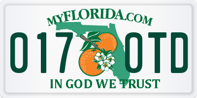 FL license plate 0170TD